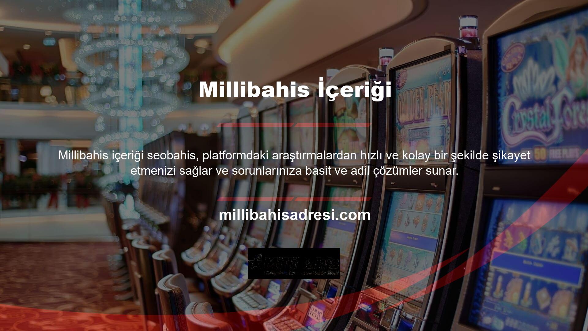 Millibahis web sitesi içeriğinde çalışan profesyonel oyun yöneticileri, kurumsal ve müşteri memnuniyetine önem vererek dünyanın önde gelen spor bahisleri ve casino oyunlarında yüksek seviyeler sağlar